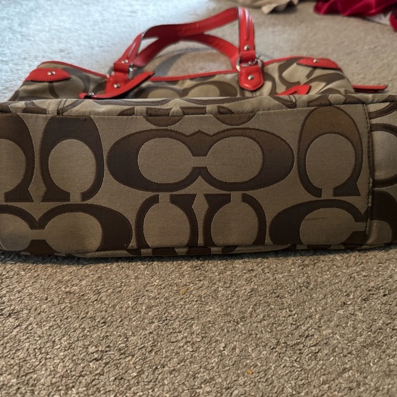 Coach Brown and Orange Signature Tote - Picture 5 of 7